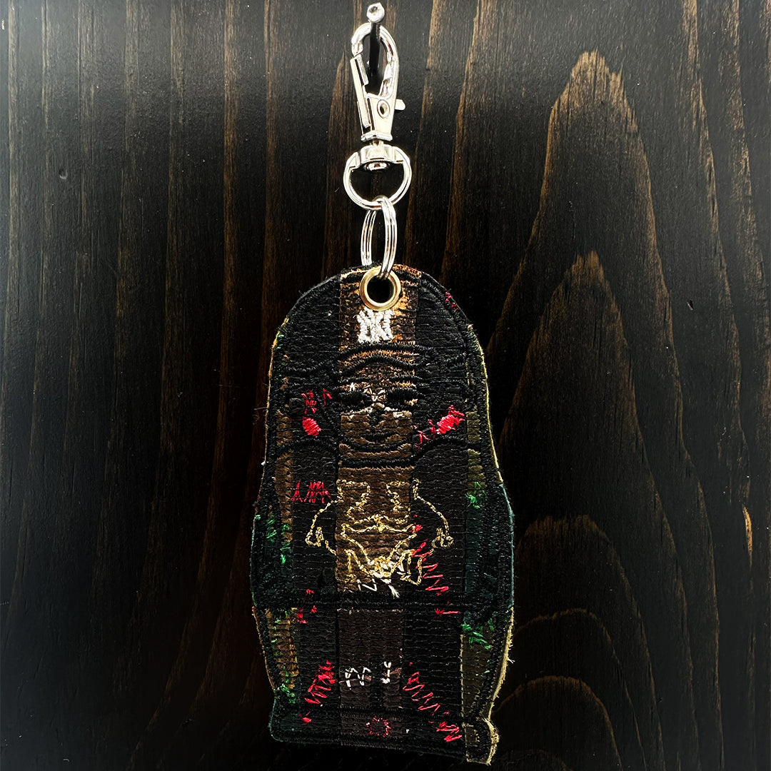 Leather Collage Nesting Doll Keychain