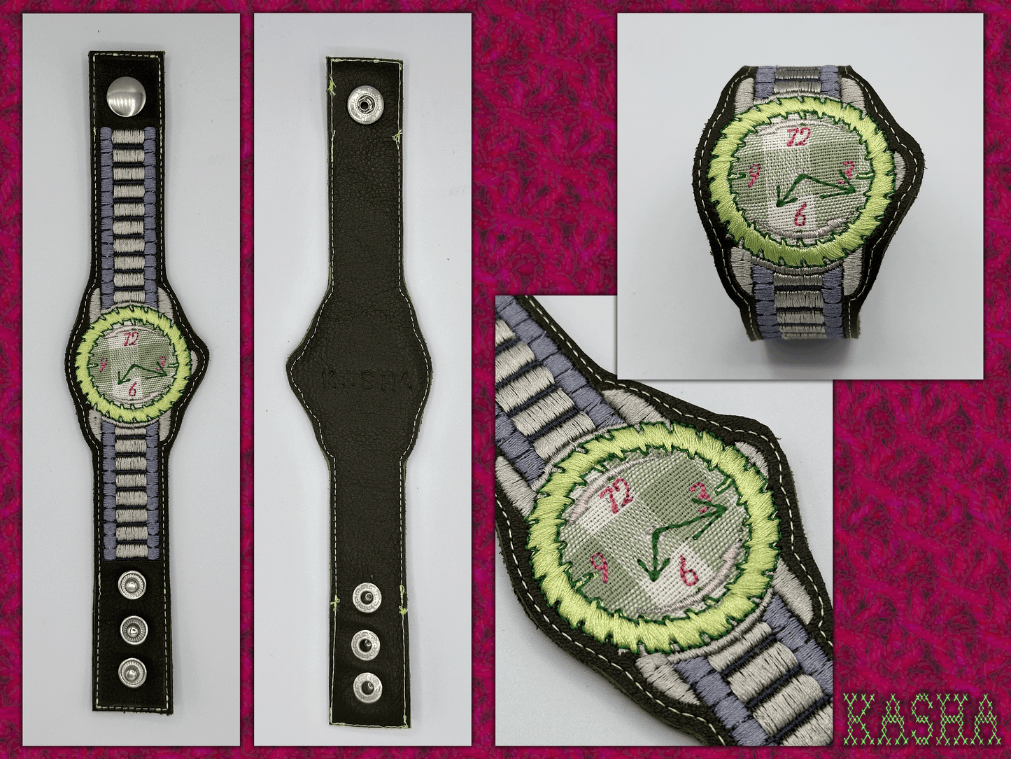 Saw Blade Watch Bracelet - "Keylime"