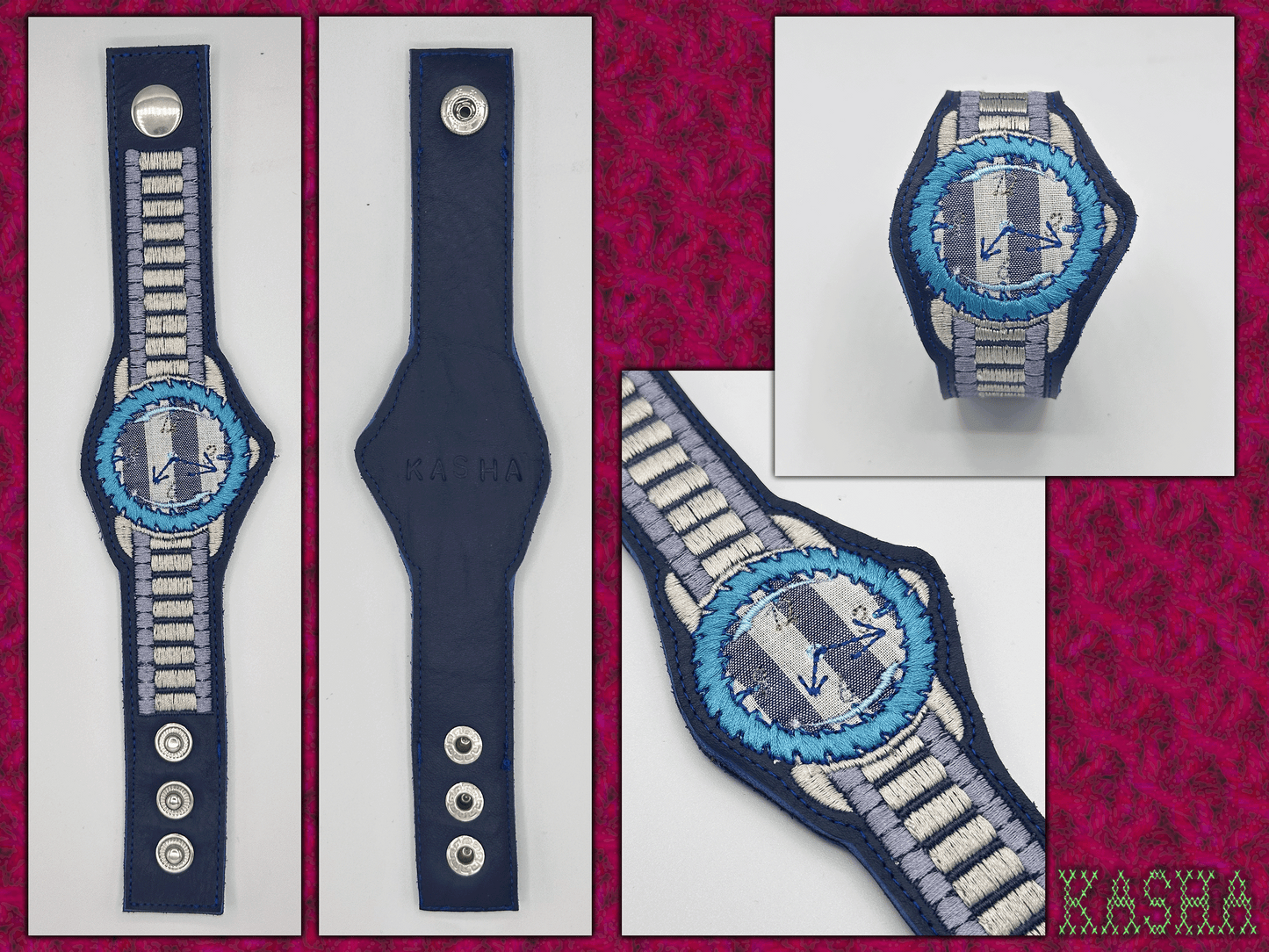 Saw Blade Watch Bracelet - "Ice Bath"