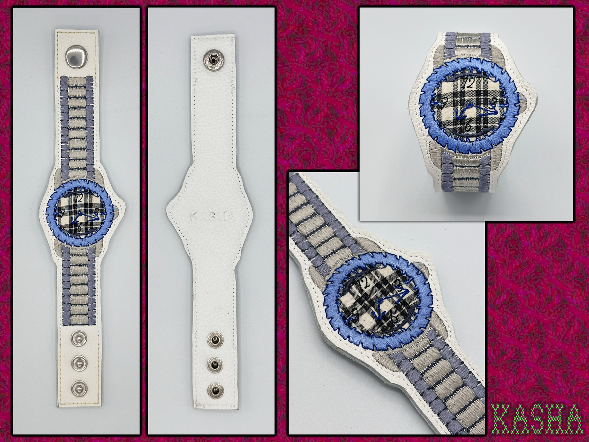 Saw Blade Embroidered Watch Bracelet - "Casual Friday"