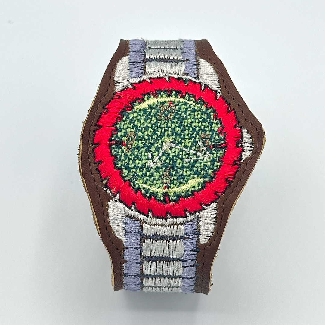 Saw Blade Watch Bracelet - "Green Pepper"