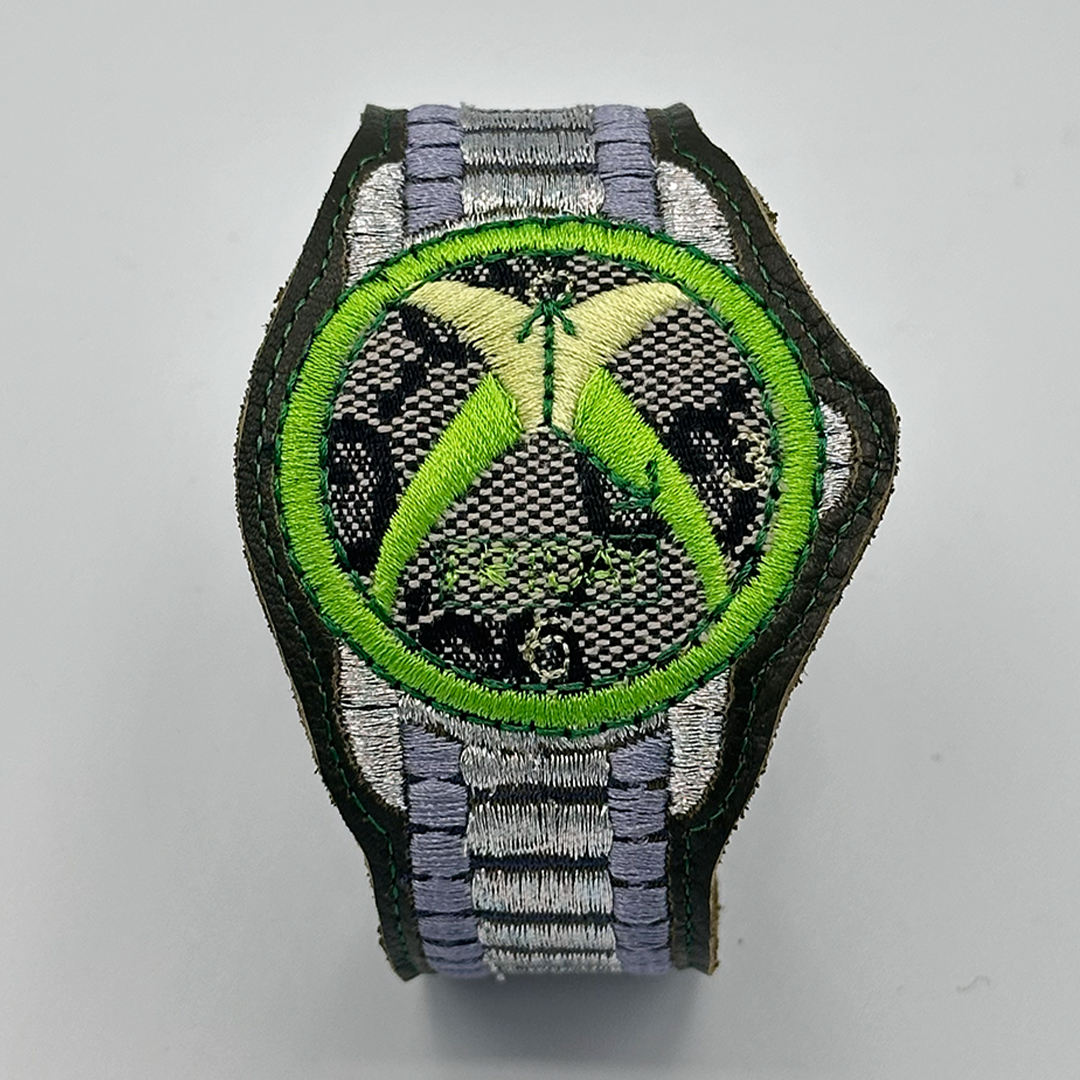 Xbox Embroidered Watch Bracelet (Gucci Face) - Olive Green