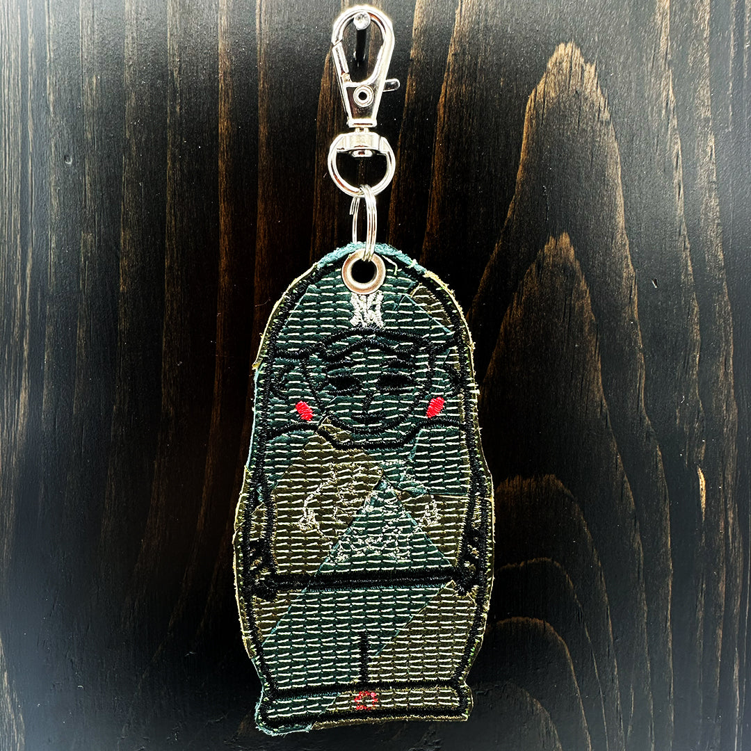 Leather Collage Nesting Doll Keychain