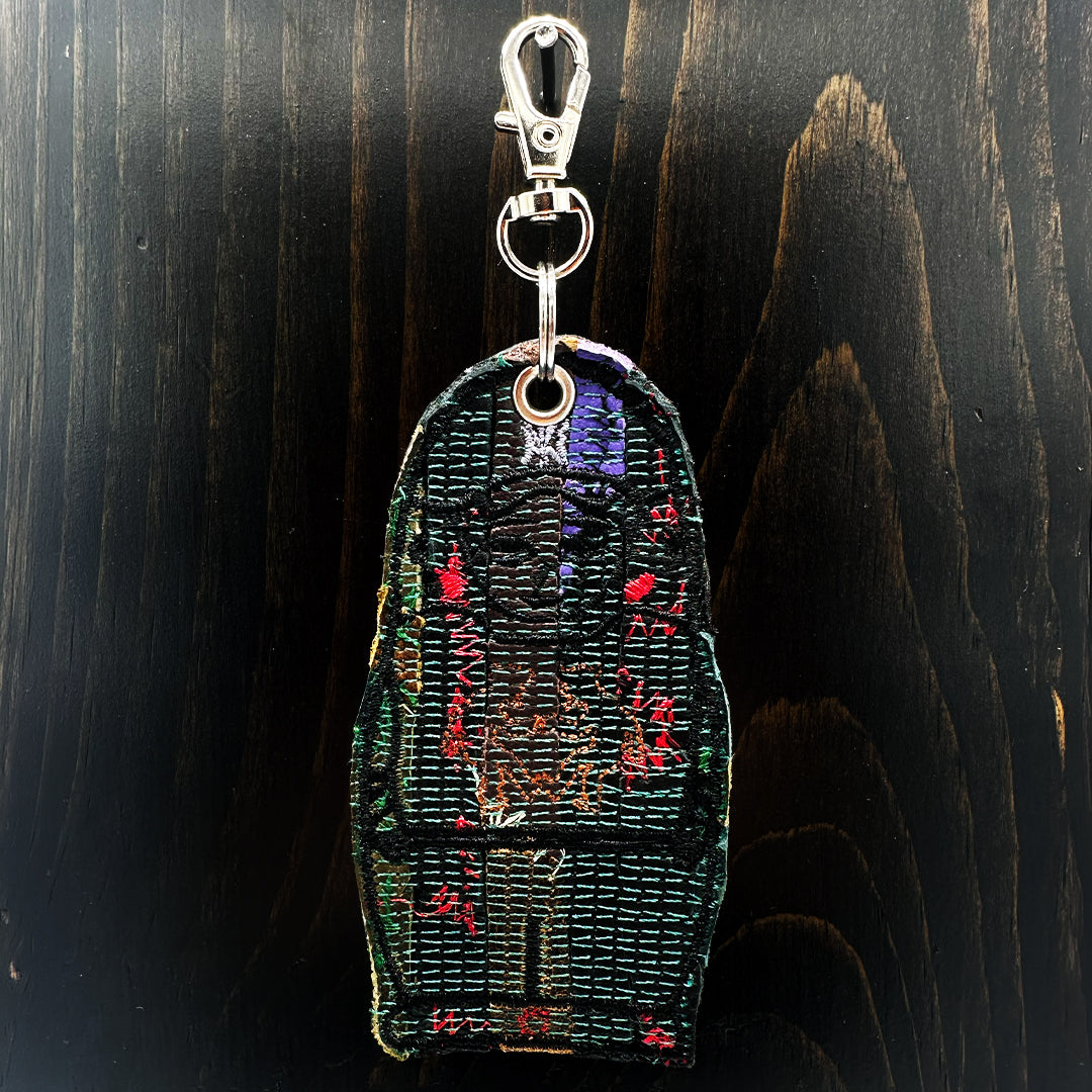 Leather Collage Nesting Doll Keychain