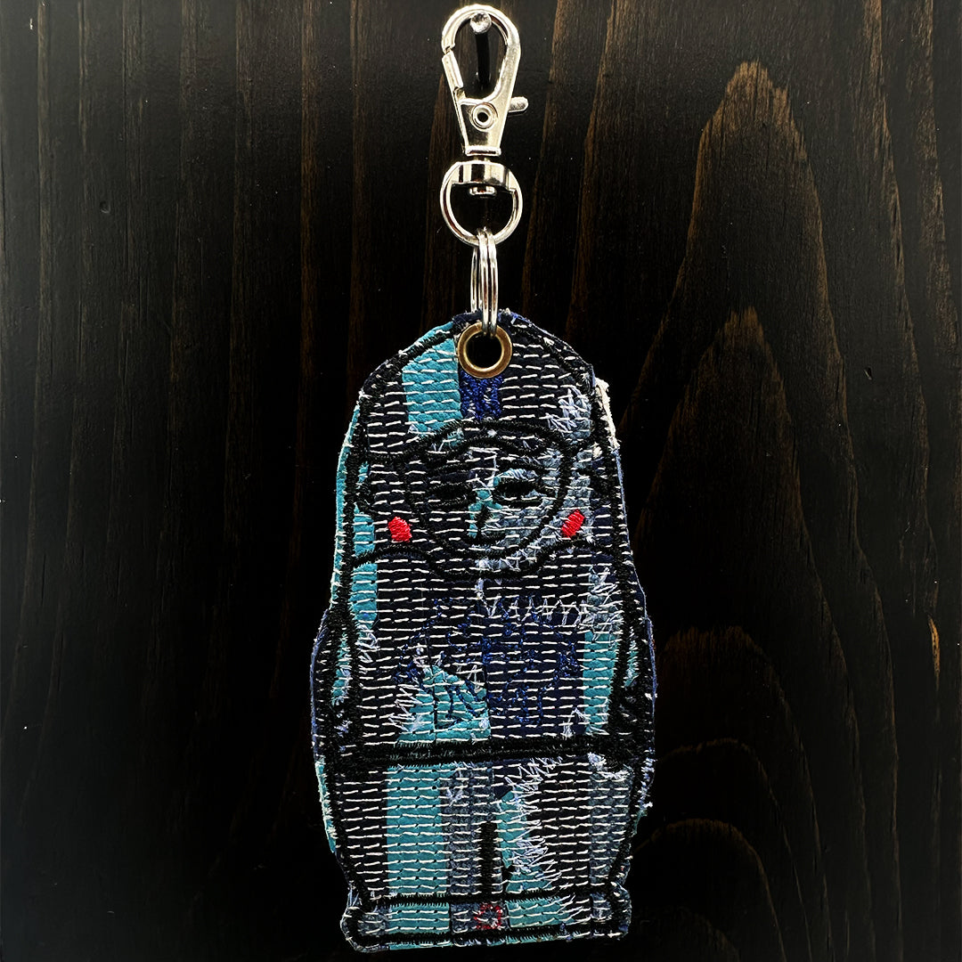 Leather Collage Nesting Doll Keychain