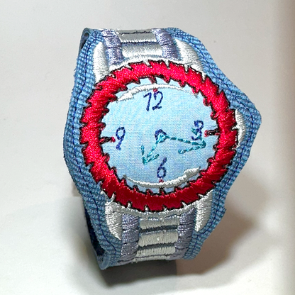 Saw Blade Embroidered Watch Bracelet - "Good Denims"