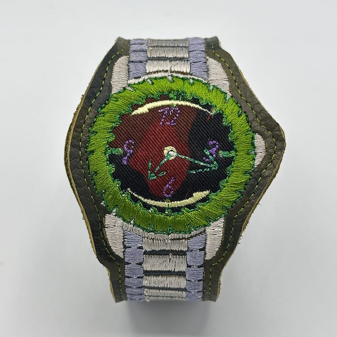 Saw Blade Embroidered Watch Bracelet - "Militant"