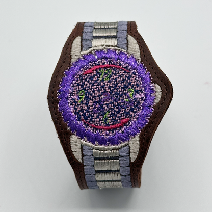 Saw Blade Embroidered Watch Bracelet - "Roller Rink"