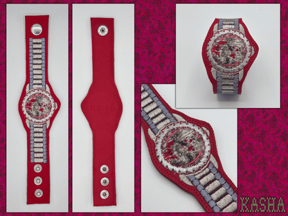 Saw Blade Watch Bracelet - "Moss Attack"