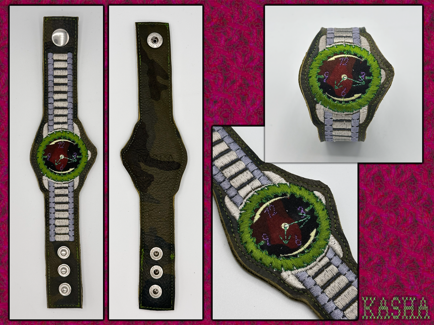 Saw Blade Embroidered Watch Bracelet - "Militant"