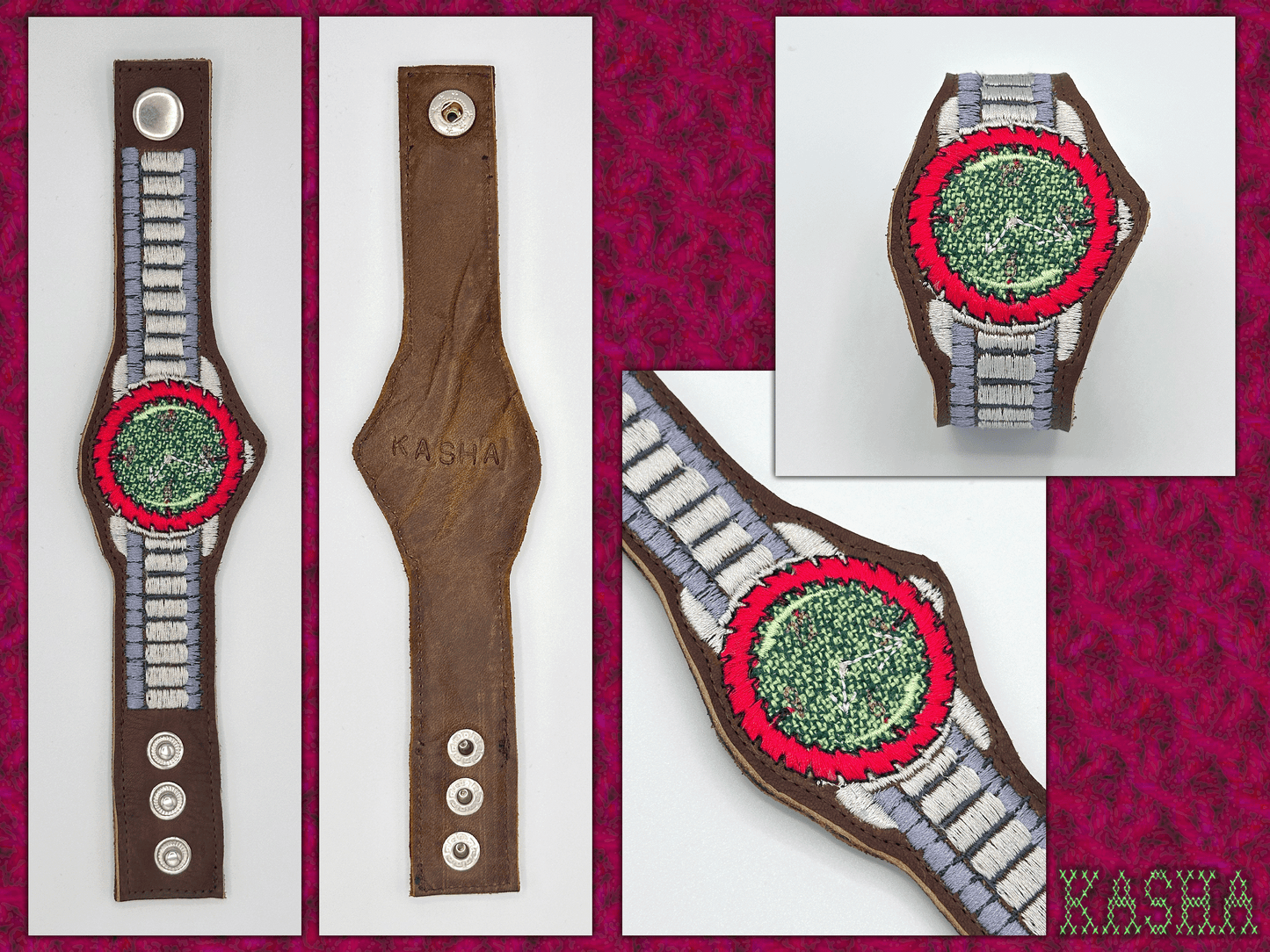 Saw Blade Watch Bracelet - "Green Pepper"