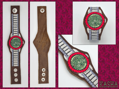 Saw Blade Watch Bracelet - "Green Pepper"