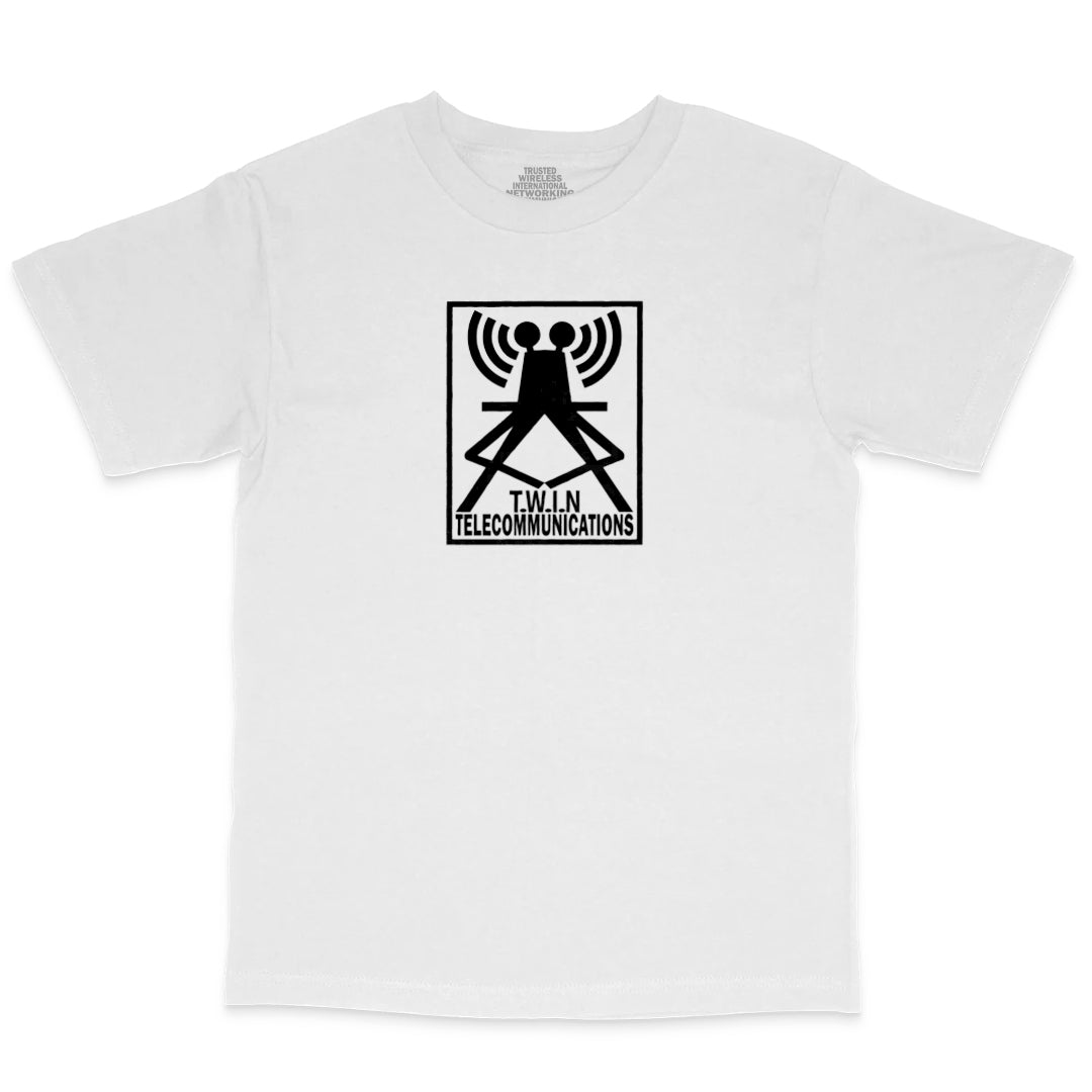T.W.I.N TELECOMMUNICATIONS TEE - WHITE